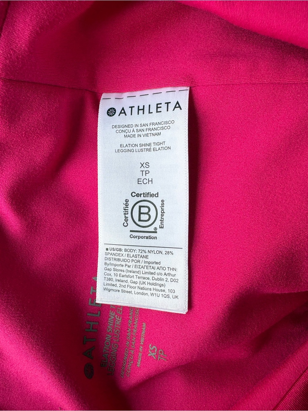 Athleta Elation Shine Tight Leggings Hot Pink, NWOT - Picture 7 of 8